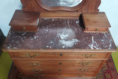 Frisierkommode Louis XV aus Nussbaumholz