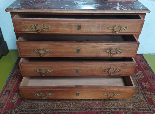 Frisierkommode Louis XV aus Nussbaumholz