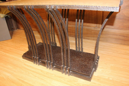 Table Basse Ou Console En Fer Forgé Art Déco Attribué A Edgar Brandt