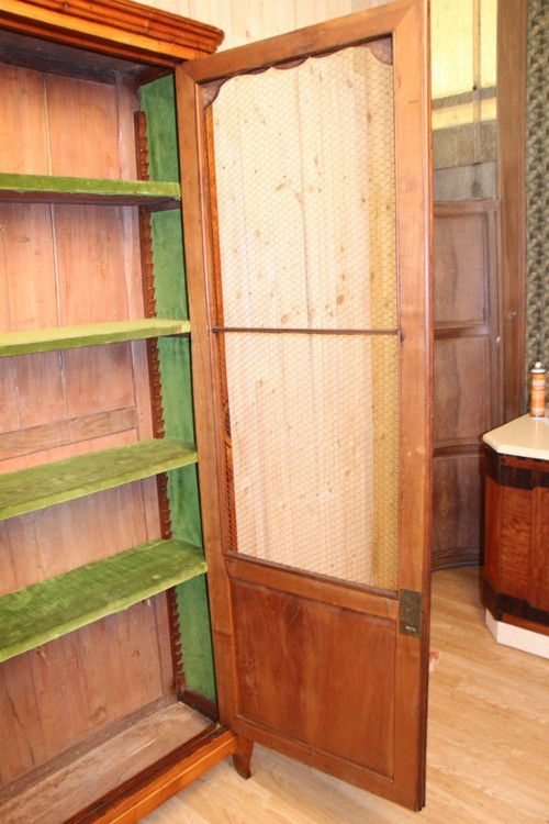Bibliothèque Grillagé En Merisier XIXeme