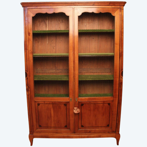 Bibliothèque Grillagé En Merisier XIXeme