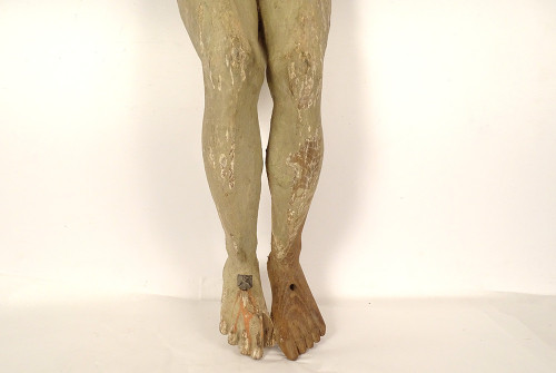 Large Statue of Christ Crucifix Cross Polychrome Wood Carved 94cm 17th century