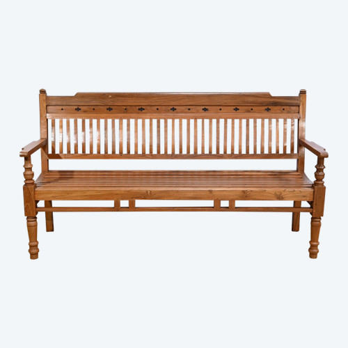 Banc Ancien Colonial de Varangue en Teck – Milieu XXe