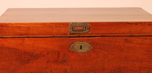 Petit Coffre De Marine En Teak -19° Siècle