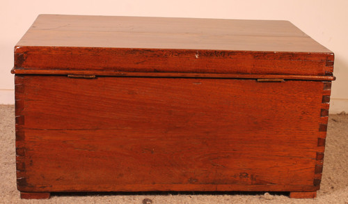 Petit Coffre De Marine En Teak -19° Siècle