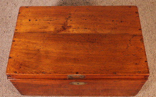 Petit Coffre De Marine En Teak -19° Siècle