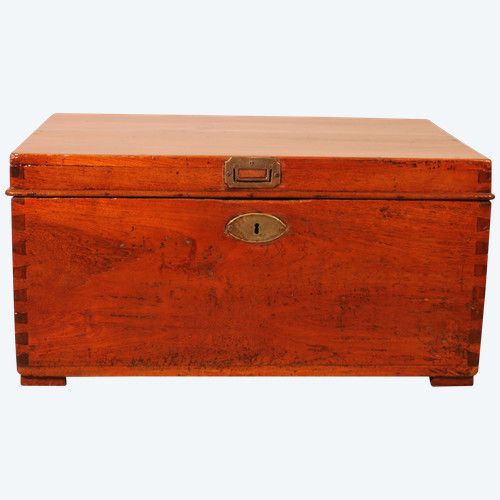 Petit Coffre De Marine En Teak -19° Siècle