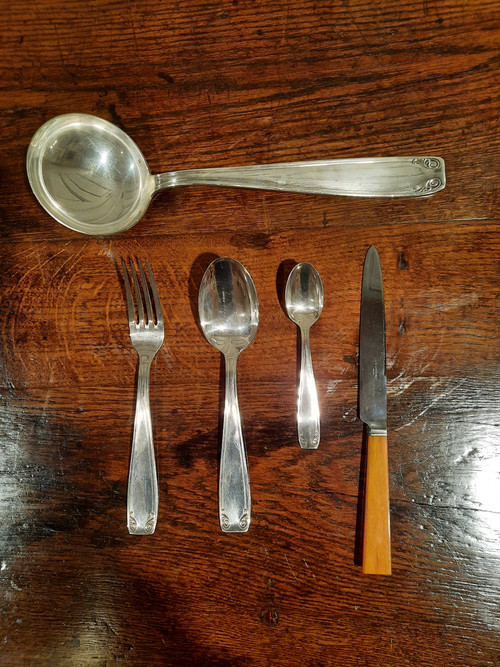 Twentieth century silver-plated household set, Circa 1930.