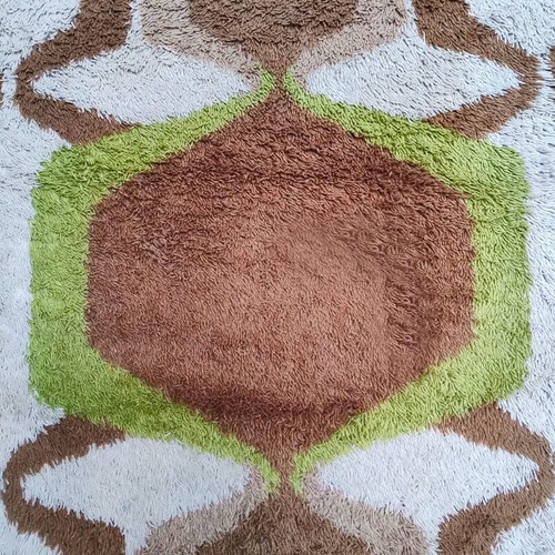 1970s Stunning Space Age Rug in Wool. Made in Italy