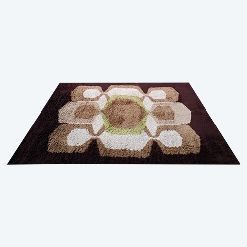 1970s Stunning Space Age Rug in Wool. Made in Italy