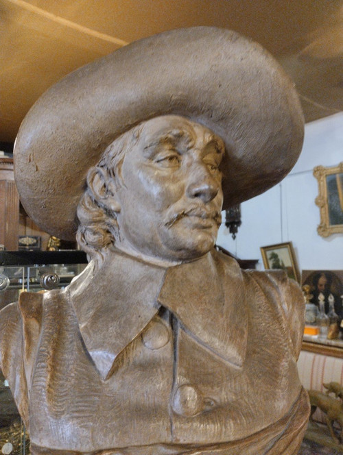 Busto - Terracotta - Albert Ernest Carrier-belleuse -Adrian Van Ostade -v . 1850.