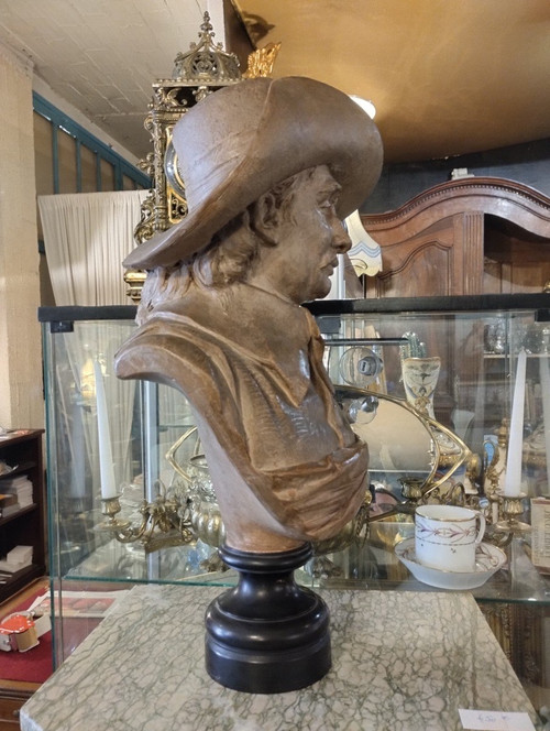 Busto - Terracotta - Albert Ernest Carrier-belleuse -Adrian Van Ostade -v . 1850.