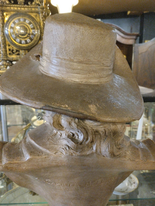Busto - Terracotta - Albert Ernest Carrier-belleuse -Adrian Van Ostade -v . 1850.