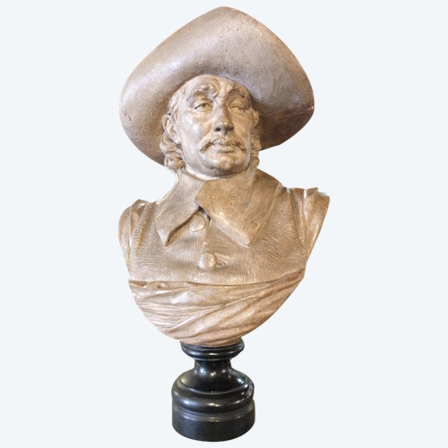 Busto - Terracotta - Albert Ernest Carrier-belleuse -Adrian Van Ostade -v . 1850.