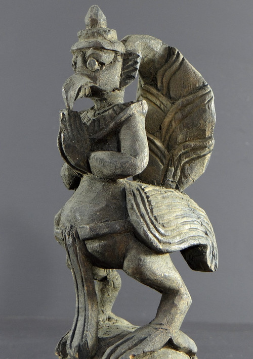 Burma, Mid-20th Century, Carved Garuda Loom Pulley.