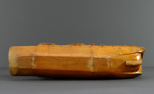 China, 1930s, Bamboo Sculpture of a Jonque Carrying People.