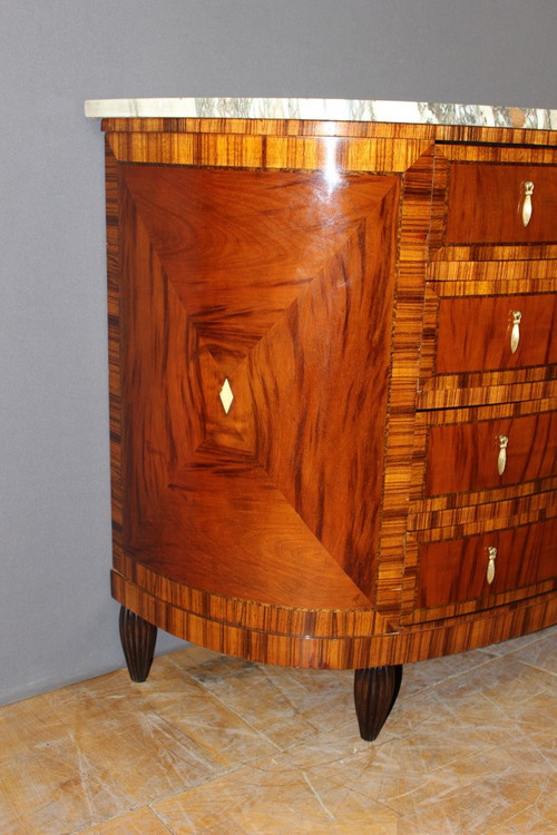 Commode Art Déco En Demie Lune Vers 1925