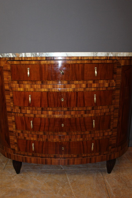 Commode Art Déco En Demie Lune Vers 1925