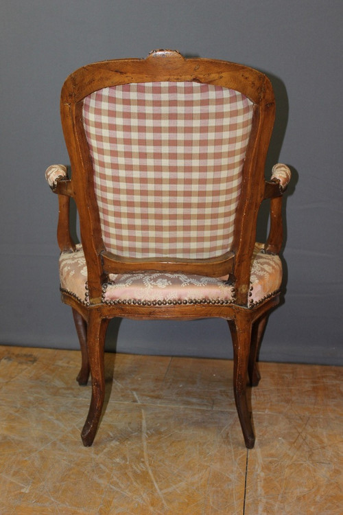 Fauteuil d'époque Louis XV En Hêtre XVIII