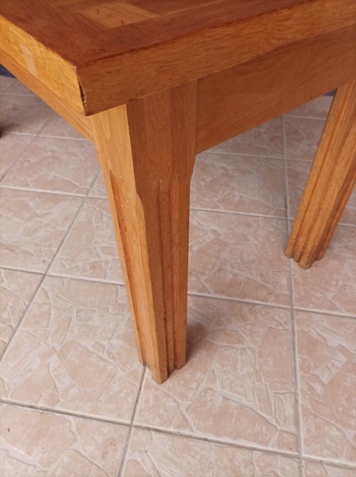 Tavolo vintage in rovere bianco massiccio