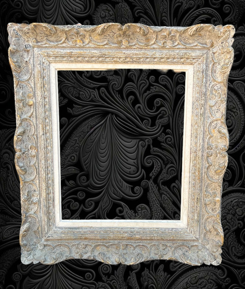 CADRE ANCIEN MONTPARNASSE EN BOIS SCULPTÉ PATINÉ POUR PEINTURE 47 cm x 38,5 cm