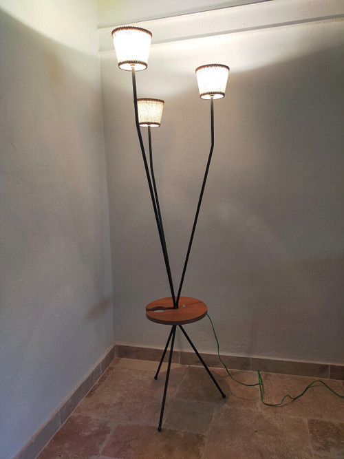 Lampadaire vintage tripode 1950