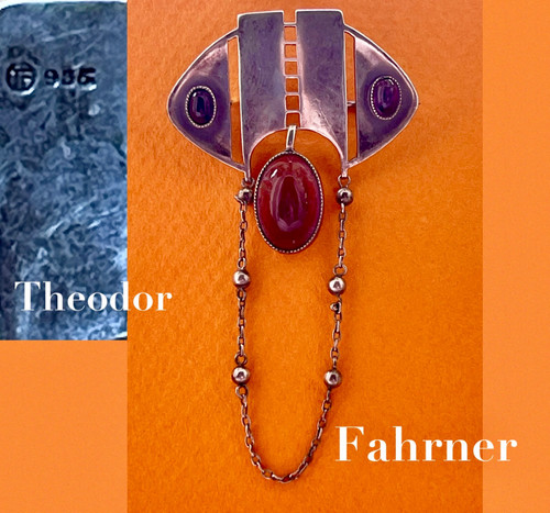 THEODOR FAHRNER, broche en argent, période jugendstil /art nouveau vers 1900