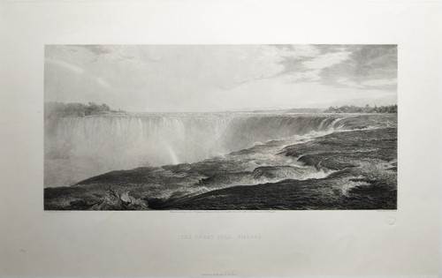 Chutes Du Niagara  Gravure Eau-forte 19ème