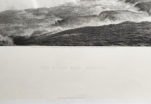 Chutes Du Niagara  Gravure Eau-forte 19ème