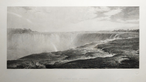 Chutes Du Niagara  Gravure Eau-forte 19ème