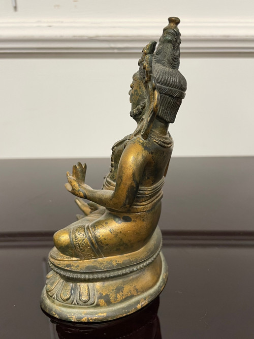 Gilt bronze Kubera statuette Tibet or Nepal 19th century