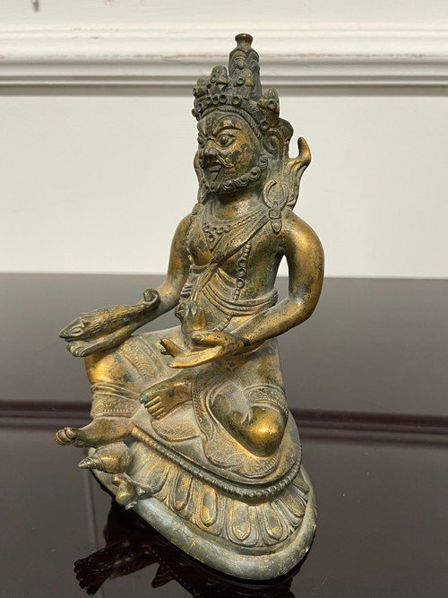 Gilt bronze Kubera statuette Tibet or Nepal 19th century