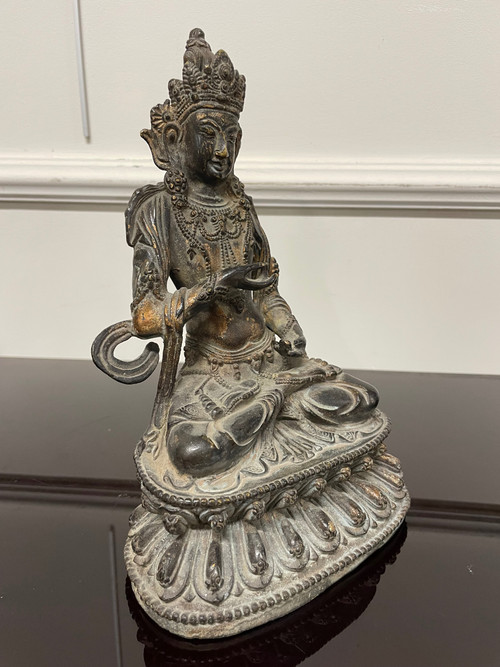 Statua di Buddha Maitreya Bronzo Cina XVIII secolo