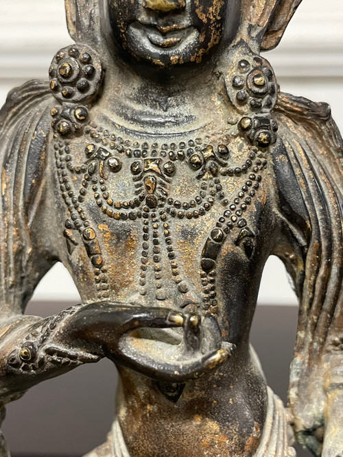Statua di Buddha Maitreya Bronzo Cina XVIII secolo