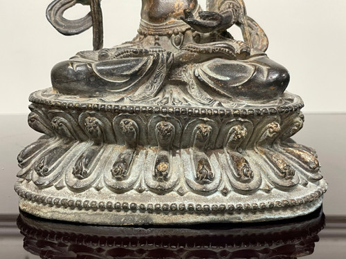 Statua di Buddha Maitreya Bronzo Cina XVIII secolo