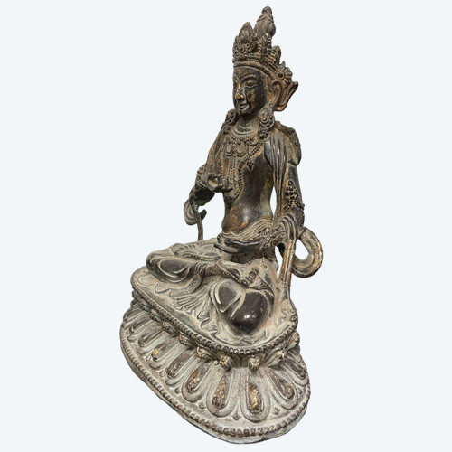 Statua di Buddha Maitreya Bronzo Cina XVIII secolo