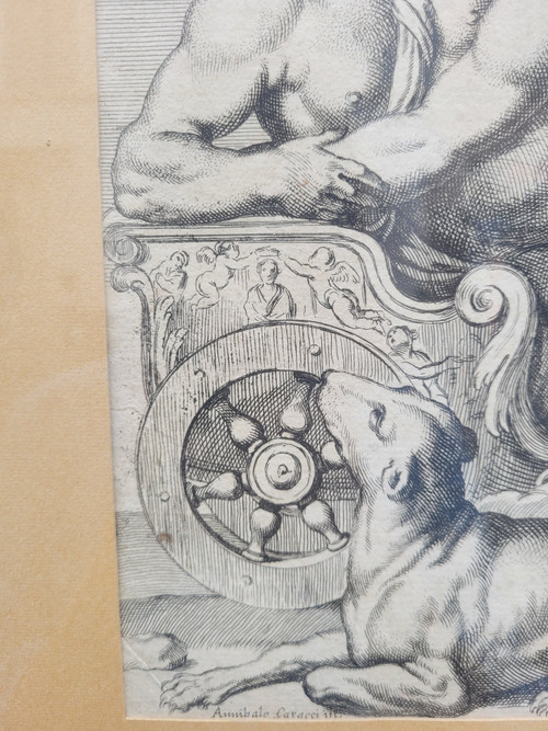 Aurore Et Cephale, Framed Engraving, Carracci, 17th Century ?