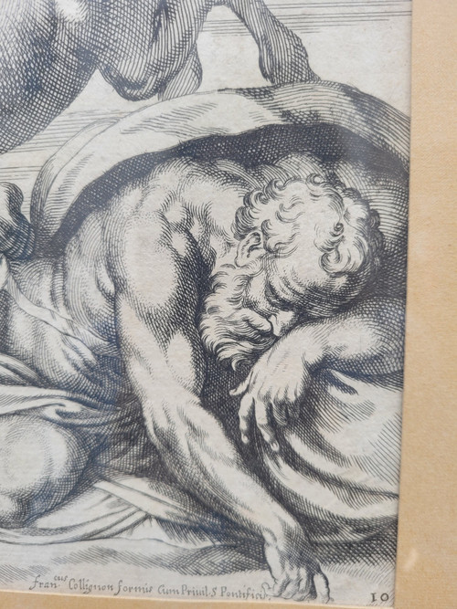 Aurore Et Cephale, Framed Engraving, Carracci, 17th Century ?