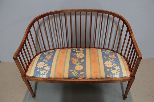Art Deco Sitzbank aus Buche XX.