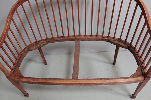 Art Deco Sitzbank aus Buche XX.