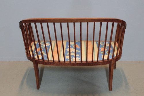Art Deco Sitzbank aus Buche XX.