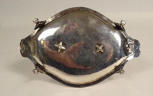 Pentola di senape Vassoio d'argento Fermiers Généraux Paris Ferrié 1781 216gr XVIII secolo