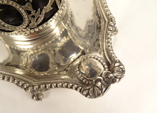 Pentola di senape Vassoio d'argento Fermiers Généraux Paris Ferrié 1781 216gr XVIII secolo
