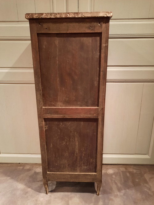 Chiffoniere in stile Luigi XVI in intarsio del XIX secolo.