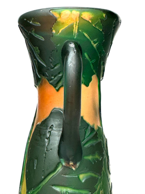Legras Vase with Hazel Decor