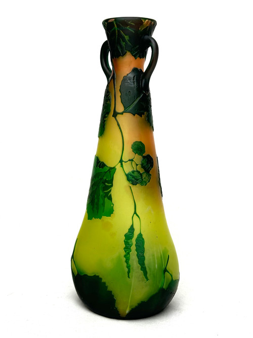 Legras Vase with Hazel Decor