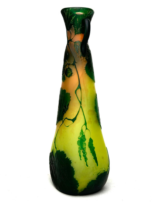 Legras Vase with Hazel Decor