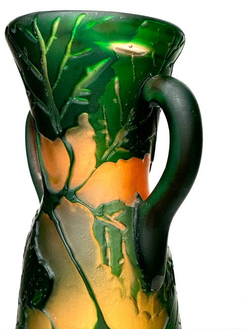 Legras Vase with Hazel Decor