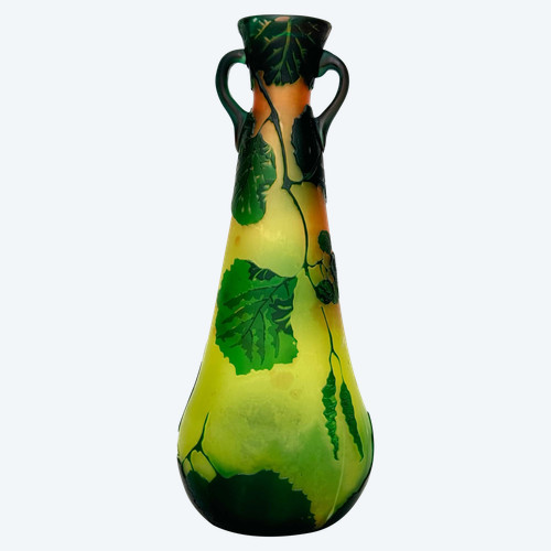 Legras Vase with Hazel Decor