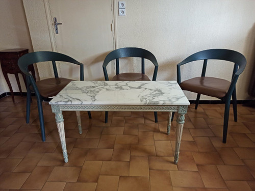 Louis XVI style coffee table by Jean Mocqué 